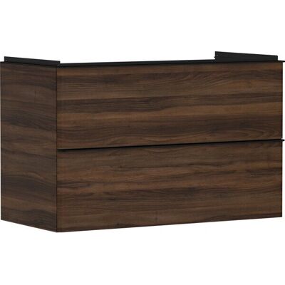 Hansgrohe Xelu Q Dulap de baie - Nuc de Dinte Închis/Mat Negru - 980x60.5cm - Chiuvetă Hansgrohe Xelu Q Dulap de baie - Nuc de Dinte Închis/Mat Negru - 980x60.5cm - Chiuvetă