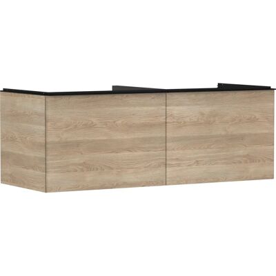 Hansgrohe Xelu Q Wandwaschbeckenunterschrank - Eiche natur, matt schwarz, 2 Schubladen Hansgrohe Xelu Q Wandwaschbeckenunterschrank - Eiche natur, matt schwarz, 2 Schubladen
