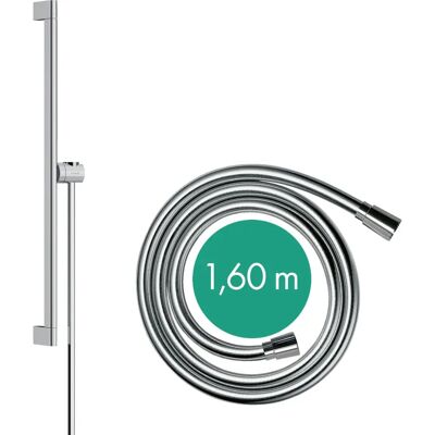 Conjunto de barra de ducha Hansgrohe Unica - Ajustable, Cromado, Manguera 160cm Conjunto de barra de ducha Hansgrohe Unica - Ajustable, Cromado, Manguera 160cm