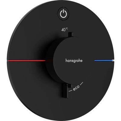 Hansgrohe ShowerSelect Comfort S Thermostat - Schwarz, runde Rosette, 1 Funktion Hansgrohe ShowerSelect Comfort S Thermostat - Schwarz, runde Rosette, 1 Funktion