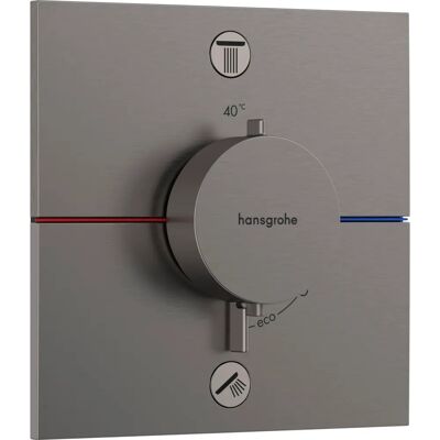 Hansgrohe ShowerSelect Comfort E Thermostat - Doppel-Auslauf, Brushed Black Chrome Hansgrohe ShowerSelect Comfort E Thermostat - Doppel-Auslauf, Brushed Black Chrome