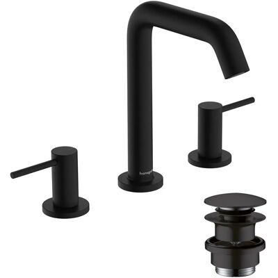 Hansgrohe Tecturis S - Mezclador de lavabo de 3 agujeros - Negro mate Hansgrohe Tecturis S - Mezclador de lavabo de 3 agujeros - Negro mate