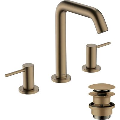 Hansgrohe Tecturis S Mezclador de lavabo de 3 agujeros - EcoSmart, Bronce cepillado Hansgrohe Tecturis S Mezclador de lavabo de 3 agujeros - EcoSmart, Bronce cepillado
