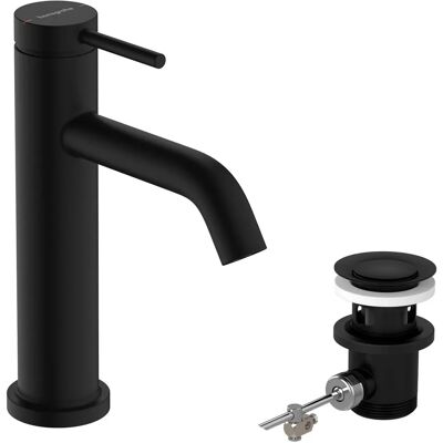 Hansgrohe Tecturis S Mattschwarze Waschtischarmatur - 116mm Ausladung - Typ: Einhebel, Wandmontage Hansgrohe Tecturis S Mattschwarze Waschtischarmatur - 116mm Ausladung - Typ: Einhebel, Wandmontage