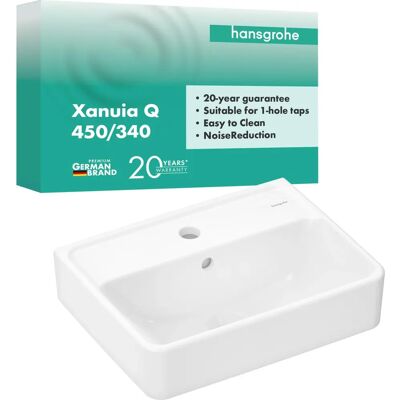 Hansgrohe Xanuia Q Håndvask - Væghængt, 1 hul, 450x340mm Hansgrohe Xanuia Q Håndvask - Væghængt, 1 hul, 450x340mm