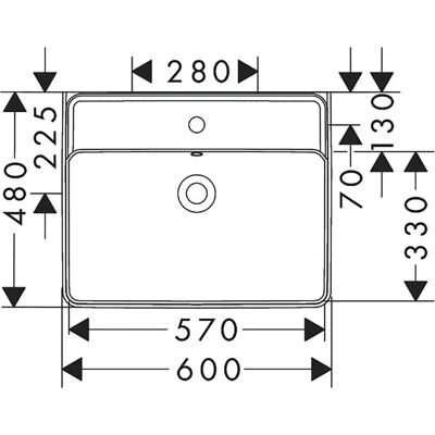 Hansgrohe Xanuia Q Waschtisch - Wandmontage, mit Überlauf, 600x480mm Hansgrohe Xanuia Q Waschtisch - Wandmontage, mit Überlauf, 600x480mm