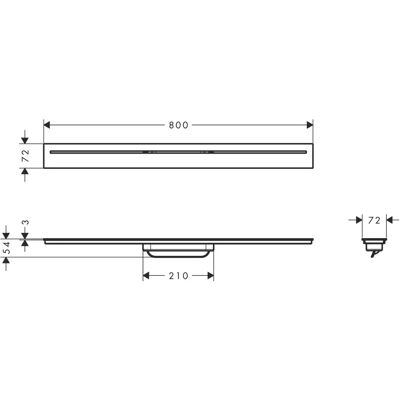 Hansgrohe AXOR Duschrinne Fertigset - 800mm, Mattschwarz Hansgrohe AXOR Duschrinne Fertigset - 800mm, Mattschwarz