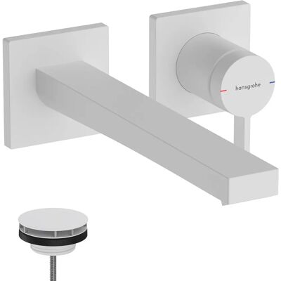 Hansgrohe Tecturis E Wand-Waschtischmischer - 225mm Ausladung - Weiß Matt - Wasserhahn Hansgrohe Tecturis E Wand-Waschtischmischer - 225mm Ausladung - Weiß Matt - Wasserhahn
