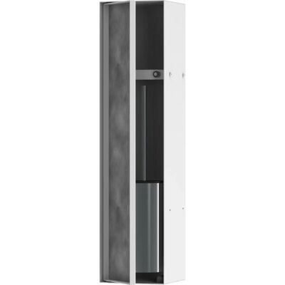 Hansgrohe XtraStoris Rock Toilet Brush Holder with Shelf - Toilet brush holder with shelf and seal set, stainless steel V2A, 5-year warranty Hansgrohe XtraStoris Rock Toilet Brush Holder with Shelf - Toilet brush holder with shelf and seal set, stainless steel V2A, 5-year warranty