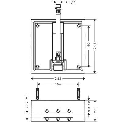 Hansgrohe Axor Citterio C - Cuerpo de Base para Cabezal de Ducha - G 1/2 Hansgrohe Axor Citterio C - Cuerpo de Base para Cabezal de Ducha - G 1/2
