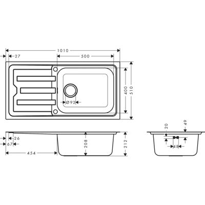 Hansgrohe S44 Reversible Edelstahl Einbauspüle - Spüle Hansgrohe S44 Reversible Edelstahl Einbauspüle - Spüle