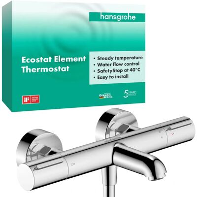Hansgrohe Ecostat Termostat pentru cadă - Montaj pe suprafață, 177mm, 2 consumatori, Metal Hansgrohe Ecostat Termostat pentru cadă - Montaj pe suprafață, 177mm, 2 consumatori, Metal