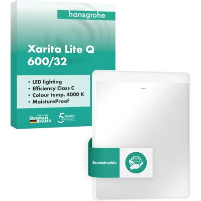 Hansgrohe Xarita Lite Q Spiegel - Horizontale LED-Beleuchtung - 600x30x700mm Hansgrohe Xarita Lite Q Spiegel - Horizontale LED-Beleuchtung - 600x30x700mm