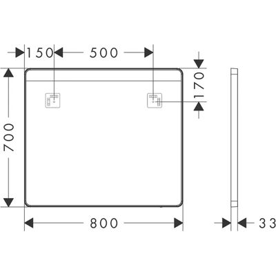 Hansgrohe Xarita Lite Q Spejl - LED, Hvid, 800x30mm - Badeværelsesspejl Hansgrohe Xarita Lite Q Spejl - LED, Hvid, 800x30mm - Badeværelsesspejl