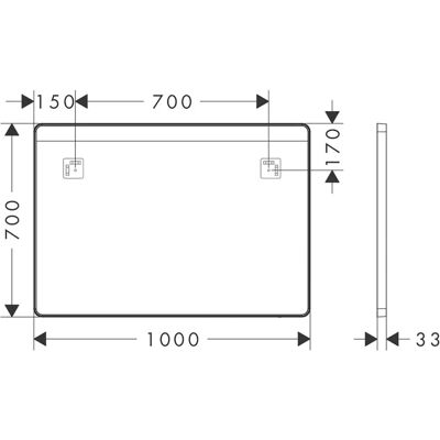 Hansgrohe Xarita Lite Q Spiegel - Horizontale LED-Beleuchtung Hansgrohe Xarita Lite Q Spiegel - Horizontale LED-Beleuchtung