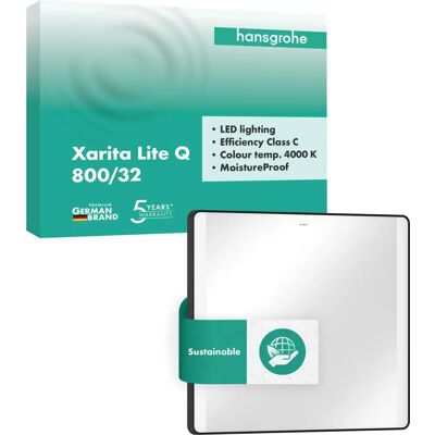 Oglinda Hansgrohe Xarita Lite Q - Iluminat LED lateral, 800x30x700mm Oglinda Hansgrohe Xarita Lite Q - Iluminat LED lateral, 800x30x700mm