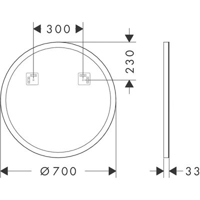 Hansgrohe Xarita Lite S Mat Hvid LED-spejl - Spejl Hansgrohe Xarita Lite S Mat Hvid LED-spejl - Spejl