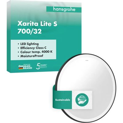 HANS GROHE Xarita Lite S Rundt Spejl - Badeværelsesspejl HANS GROHE Xarita Lite S Rundt Spejl - Badeværelsesspejl
