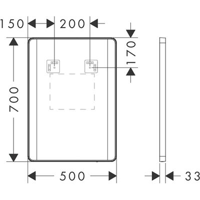 Hansgrohe Xarita Lite Q 500x30x700mm Spiegel - Spiegel Hansgrohe Xarita Lite Q 500x30x700mm Spiegel - Spiegel