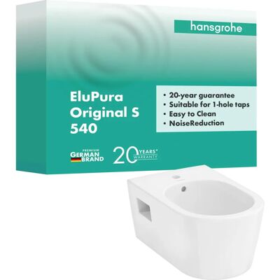 Hansgrohe EluPura Wandbidet - Keramik, Weiß, 1 Hahnloch Hansgrohe EluPura Wandbidet - Keramik, Weiß, 1 Hahnloch