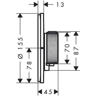 Termostat AXOR ShowerSelect ID - Formă rotundă, Montaj încastrat, Control dublu, Nichel Termostat AXOR ShowerSelect ID - Formă rotundă, Montaj încastrat, Control dublu, Nichel