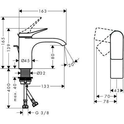 Hansgrohe Vivenis 80 Matt Schwarz Waschtisch - Badezimmerarmatur Hansgrohe Vivenis 80 Matt Schwarz Waschtisch - Badezimmerarmatur