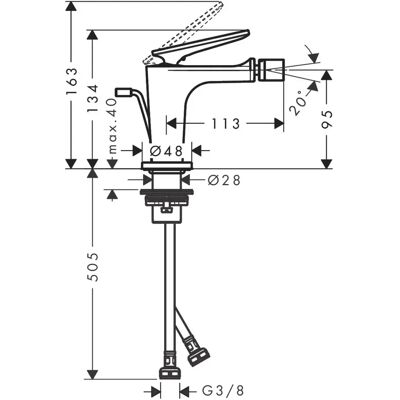 Hansgrohe Axor Citterio C Robinet pentru Bidet - 113mm Reach, Crom negru mat - Robinet pentru Bidet Hansgrohe Axor Citterio C Robinet pentru Bidet - 113mm Reach, Crom negru mat - Robinet pentru Bidet
