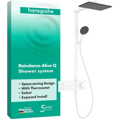 Système de Douche Hansgrohe Raindance Alive Q - 2 Modes de Jet - Publicité Système de Douche Hansgrohe Raindance Alive Q - 2 Modes de Jet - Publicité