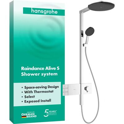 Sistem de duș Hansgrohe Raindance Alive S - Crom și Grafit Sistem de duș Hansgrohe Raindance Alive S - Crom și Grafit