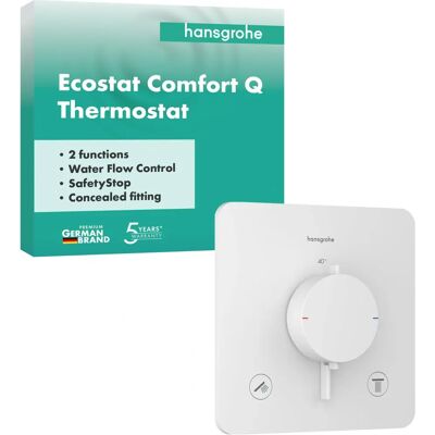 Hansgrohe Ecostat Comfort Q Termostat - 2 Funkcje, Matowa biała Hansgrohe Ecostat Comfort Q Termostat - 2 Funkcje, Matowa biała