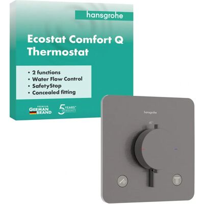 Hansgrohe Ecostat Comfort Q Thermostat - Brushed Black Chrome Hansgrohe Ecostat Comfort Q Thermostat - Brushed Black Chrome