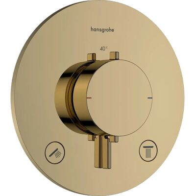 Hansgrohe Ecostat Comfort S Termostat - Optică aurie lustruită - Pentru 2 funcții Hansgrohe Ecostat Comfort S Termostat - Optică aurie lustruită - Pentru 2 funcții