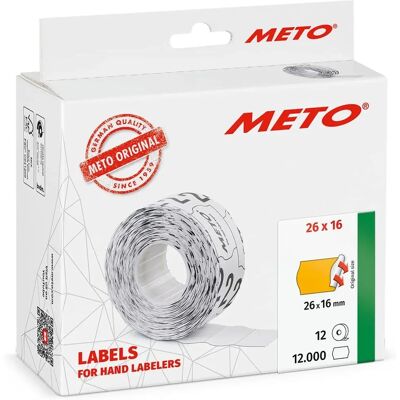 Meto 30007352 - Price Labels - 26x16 mm - 12000 pcs Meto 30007352 - Price Labels - 26x16 mm - 12000 pcs