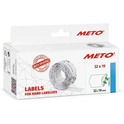 Meto Preisetiketten - Wiederablösbar, 32mm x 19mm, Weiß - Etiketten Meto Preisetiketten - Wiederablösbar, 32mm x 19mm, Weiß - Etiketten