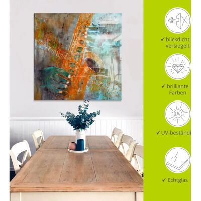 ARTLAND Saxofon Wandbild - Modern Glasbild ARTLAND Saxofon Wandbild - Modern Glasbild
