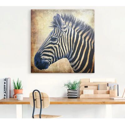 ARTLAND Zebra Porträt PopArt Wandbild - 70x70 cm - Innen/Außen ARTLAND Zebra Porträt PopArt Wandbild - 70x70 cm - Innen/Außen