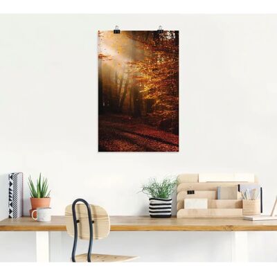 ARTLAND Sonnenaufgang im Herbst - 60x90 cm - Alu-Dibond - Wandkunst ARTLAND Sonnenaufgang im Herbst - 60x90 cm - Alu-Dibond - Wandkunst