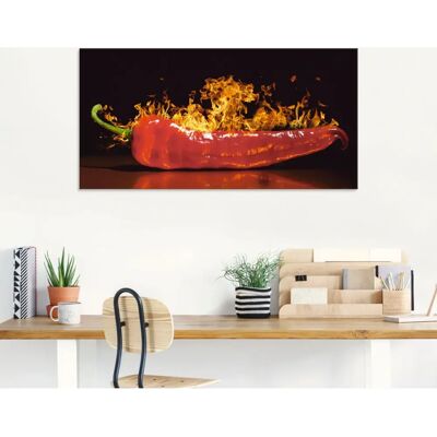 ARTLAND Roter scharfer Chilipfeffer Glasbild - Lebensmittel Dekor ARTLAND Roter scharfer Chilipfeffer Glasbild - Lebensmittel Dekor