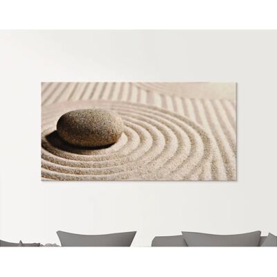 ARTland - Mini Zen Garten - 20 x 20 cm - Beige - Glass picture ARTland - Mini Zen Garten - 20 x 20 cm - Beige - Glass picture