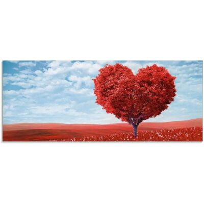 ARTLAND Herzbaum Glasbild - Moderne Wanddekoration ARTLAND Herzbaum Glasbild - Moderne Wanddekoration