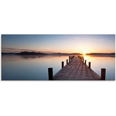 ARTLAND Sonnenuntergang - Wasserszene Glasbild - 125cm x 50cm ARTLAND Sonnenuntergang - Wasserszene Glasbild - 125cm x 50cm