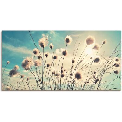 ARTLAND - Wollgras - blau, 40x20 cm, Leinwand - Wandbild ARTLAND - Wollgras - blau, 40x20 cm, Leinwand - Wandbild