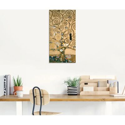 ARTLAND Glasbild - Gustav Klimt Bäume Hochformat, Gelb - Wanddekoration ARTLAND Glasbild - Gustav Klimt Bäume Hochformat, Gelb - Wanddekoration