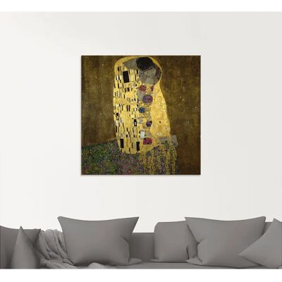 ARTLAND Das Glasbild Der Kuss - Portrait Art Deco Gustav Klimt ARTLAND Das Glasbild Der Kuss - Portrait Art Deco Gustav Klimt