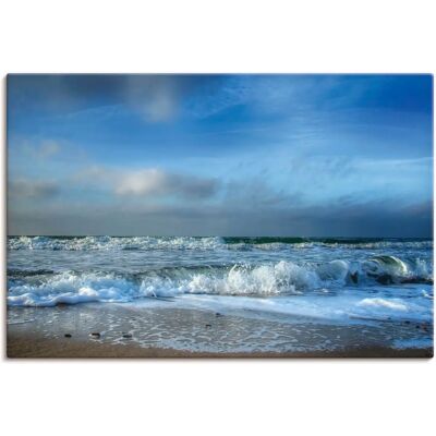 ARTLAND Ostsee Leinwandbild - Strand, Blau, 120x80cm ARTLAND Ostsee Leinwandbild - Strand, Blau, 120x80cm