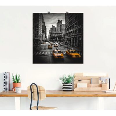 ARTLAND - New York City Verkehr 5th Avenue - 70x70 cm - schwarz - Alu-Dibond - Wall Art ARTLAND - New York City Verkehr 5th Avenue - 70x70 cm - schwarz - Alu-Dibond - Wall Art