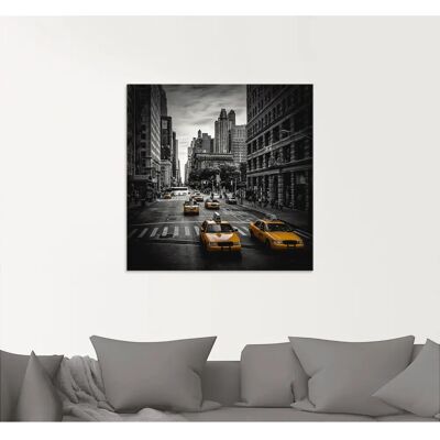 ARTland - New York City Verkehr 5th Avenue - 20x20 cm - schwarz - Glasbild ARTland - New York City Verkehr 5th Avenue - 20x20 cm - schwarz - Glasbild