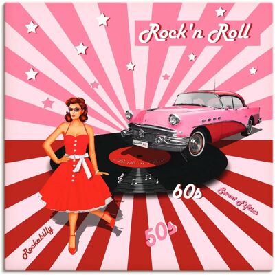 ARTLAND Rock'n Roll die 50er Jahre Pink Wandbild - Wandkunst ARTLAND Rock'n Roll die 50er Jahre Pink Wandbild - Wandkunst
