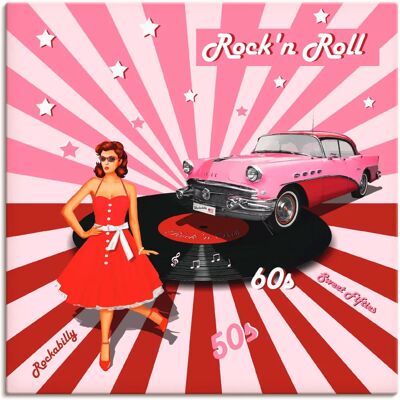ARTLAND Rock'n Roll die 50er Jahre Pink Wandbild - Wandbild ARTLAND Rock'n Roll die 50er Jahre Pink Wandbild - Wandbild