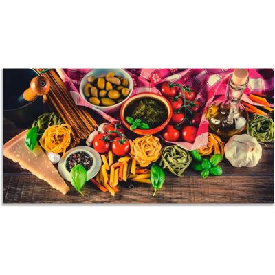 ARTLAND Mediterranes Essen Wandbild - 150x75 cm - Bunt ARTLAND Mediterranes Essen Wandbild - 150x75 cm - Bunt